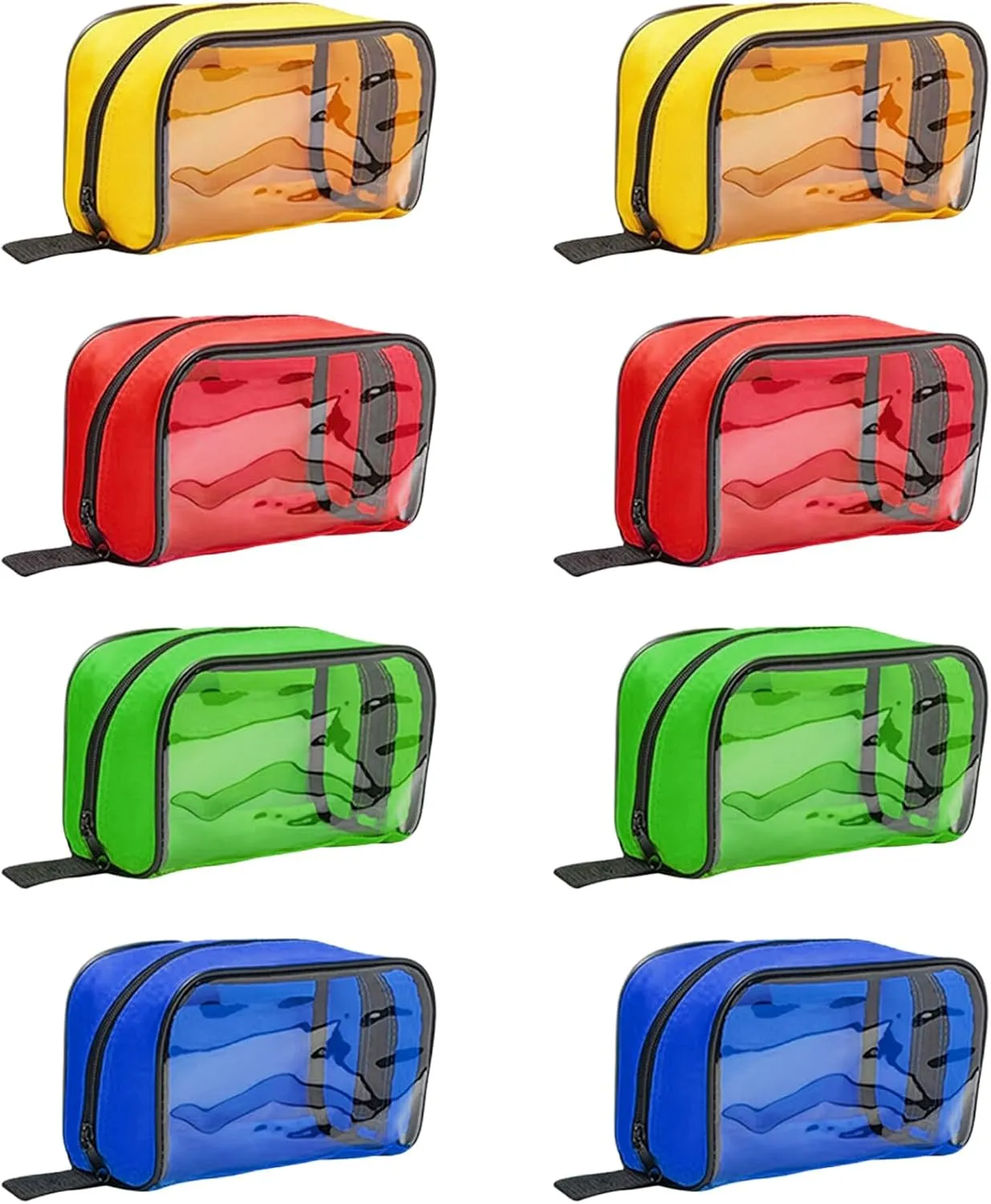 8 Pcs First Aid Pouches,Color Coded First Aid Medical Kit Medical Pouch with Transparent Window,4 Colors Empty First Aid Bag,Portable Medical Bag for Medical Supplies Travel
