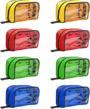 8 Pcs First Aid Pouches,Color Coded First Aid Medical Kit Medical Pouch with Transparent Window,4 Colors Empty First Aid Bag,Portable Medical Bag for Medical Supplies Travel