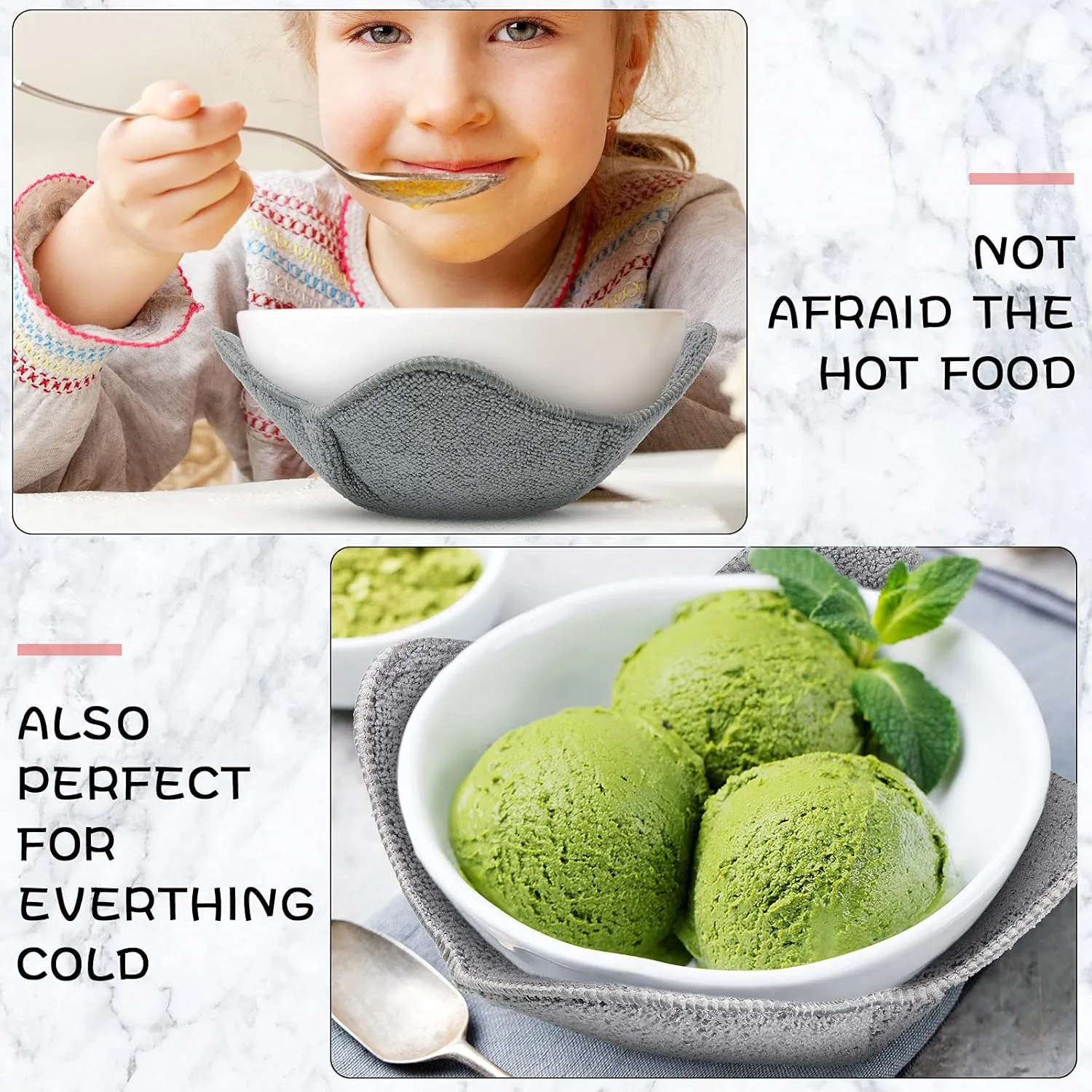 8 Pieces Bowl Holders Microwave Safe Bowl Pot Holder for Hot Soup, Food, Meals (Red, Grey)