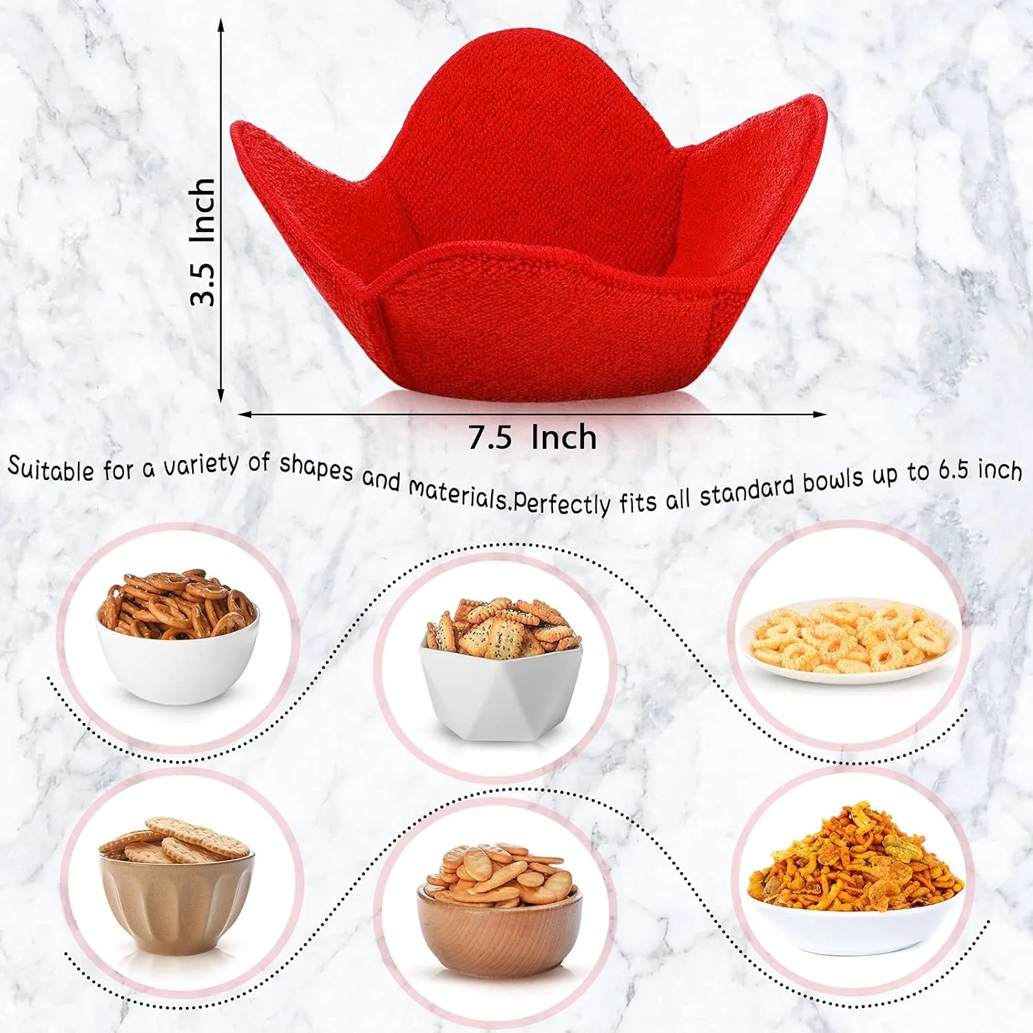 8 Pieces Bowl Holders Microwave Safe Bowl Pot Holder for Hot Soup, Food, Meals (Red, Grey)