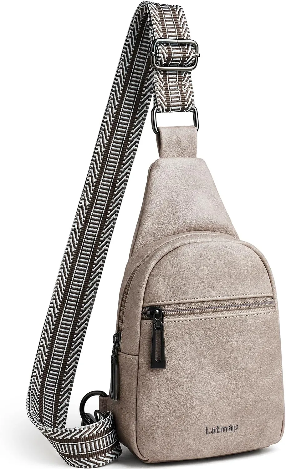 8L Sling Bag For Women Men Backpack Crossbody Fanny Pack Travel Shoulder Bags Purse Handbag Gifts For Her PU Leather Black