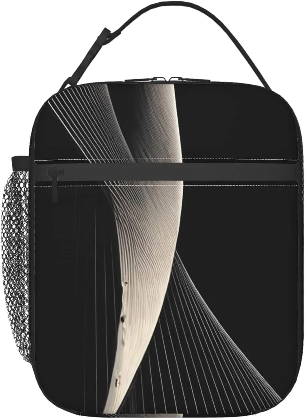 Abstract Curves Lunch Tote Bag,Food Handbags Case For Women Lunch Box Insulated Lunch Container