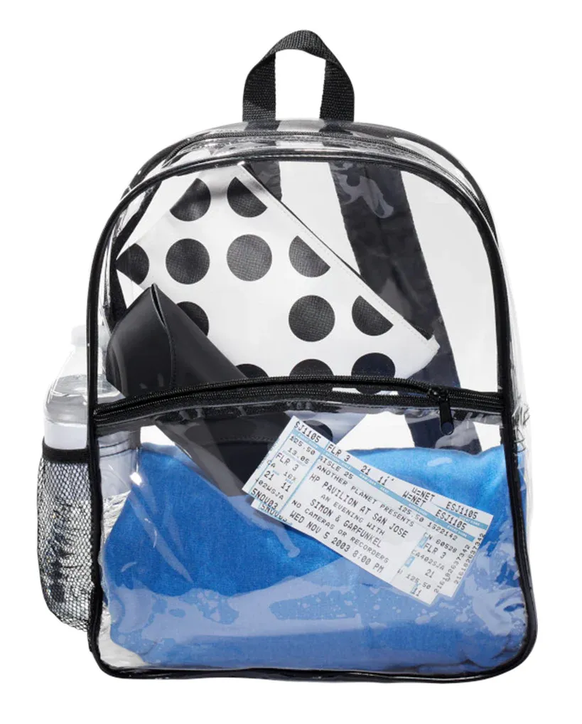 Adjustable Clear PVC Stadium Backpack