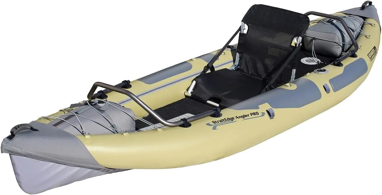 Advanced Elements Straitedge Angler Pro Inflatable Kayak - Fishing Kayak with Carry Bag and Pump- 10' 6" - 42 lbs - Khaki