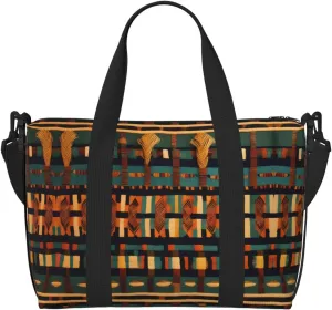 African Classic Weave Travel Bags, Weekender Carry On For Women, Sports Gym Bag, Workout Duffel Bag,Overnight