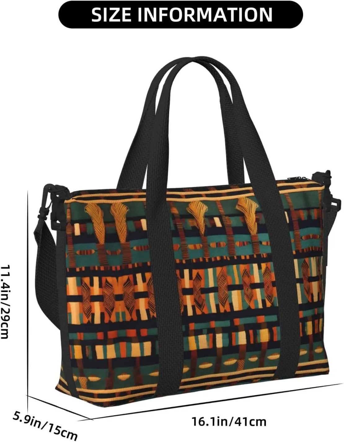 African Classic Weave Travel Bags, Weekender Carry On For Women, Sports Gym Bag, Workout Duffel Bag,Overnight