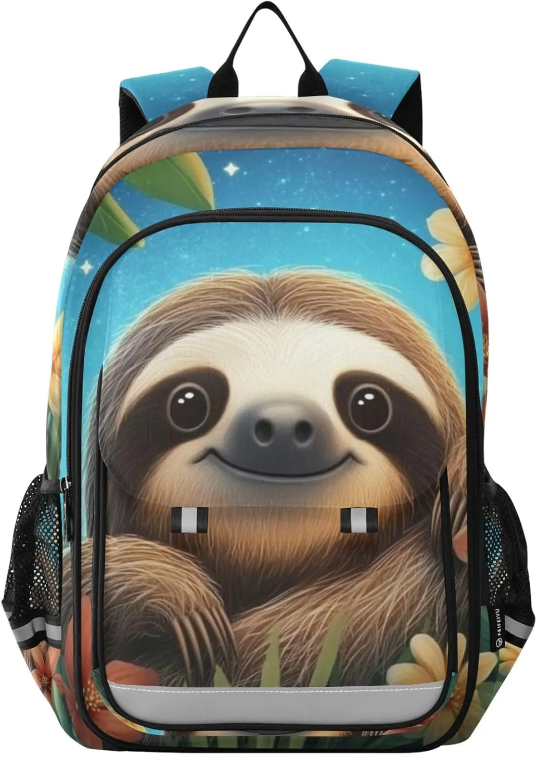 ALAZA Cute Sloth Jungle Flower Kids Laptop Backpack 17 inch School Bookbag Back Pack Business Computer Bag Casual Daypack