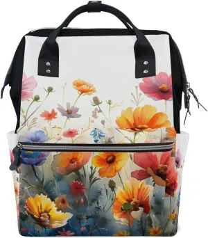 ALAZA Watercolor Spring Flower Garden Stock Photo Laptop Backpack Anti Theft Purse Backpack for Women Men,15.6 inch Doctor Bag College Backpacks Travel Casual Daypack
