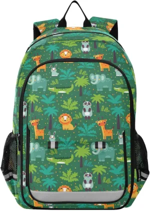 ALAZA Wild Animals in The Jungle Kids Laptop Backpack 17 inch School Bookbag Back Pack Business Computer Bag Casual Daypack