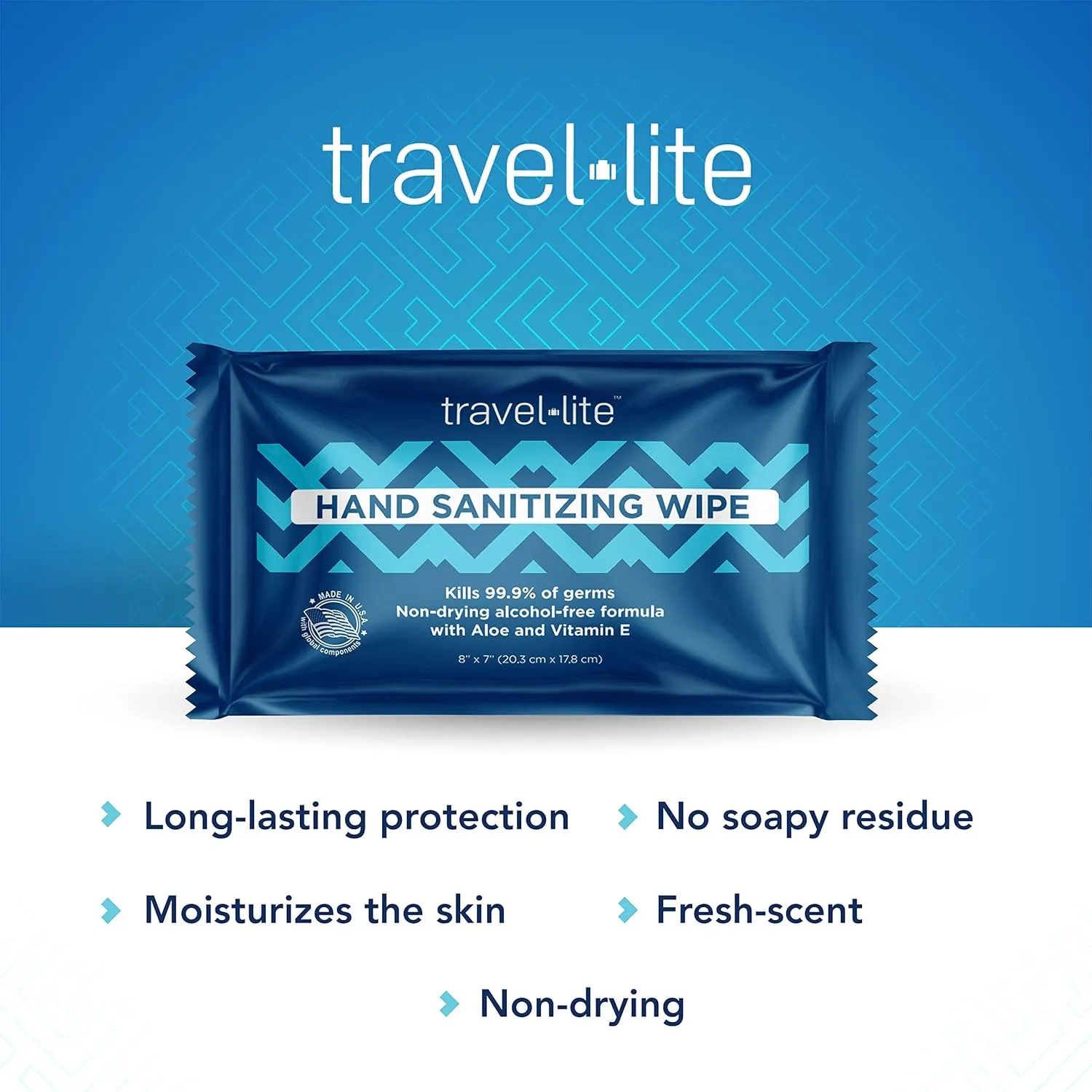 Alcohol-Free Hand Wipes with Aloe Vera and Vitamin E, Fresh Scent 200ct Individually Wrapped Travel Essentials Wipes for Adults and Kids