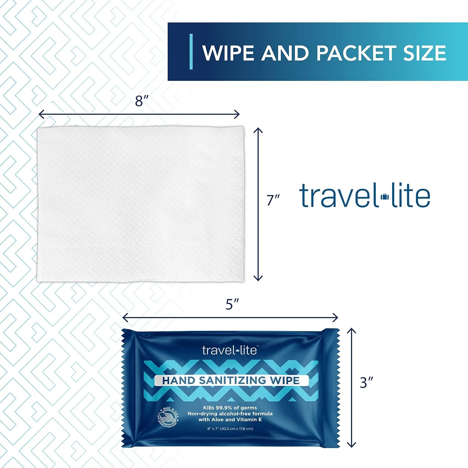Alcohol-Free Hand Wipes with Aloe Vera and Vitamin E, Fresh Scent 200ct Individually Wrapped Travel Essentials Wipes for Adults and Kids