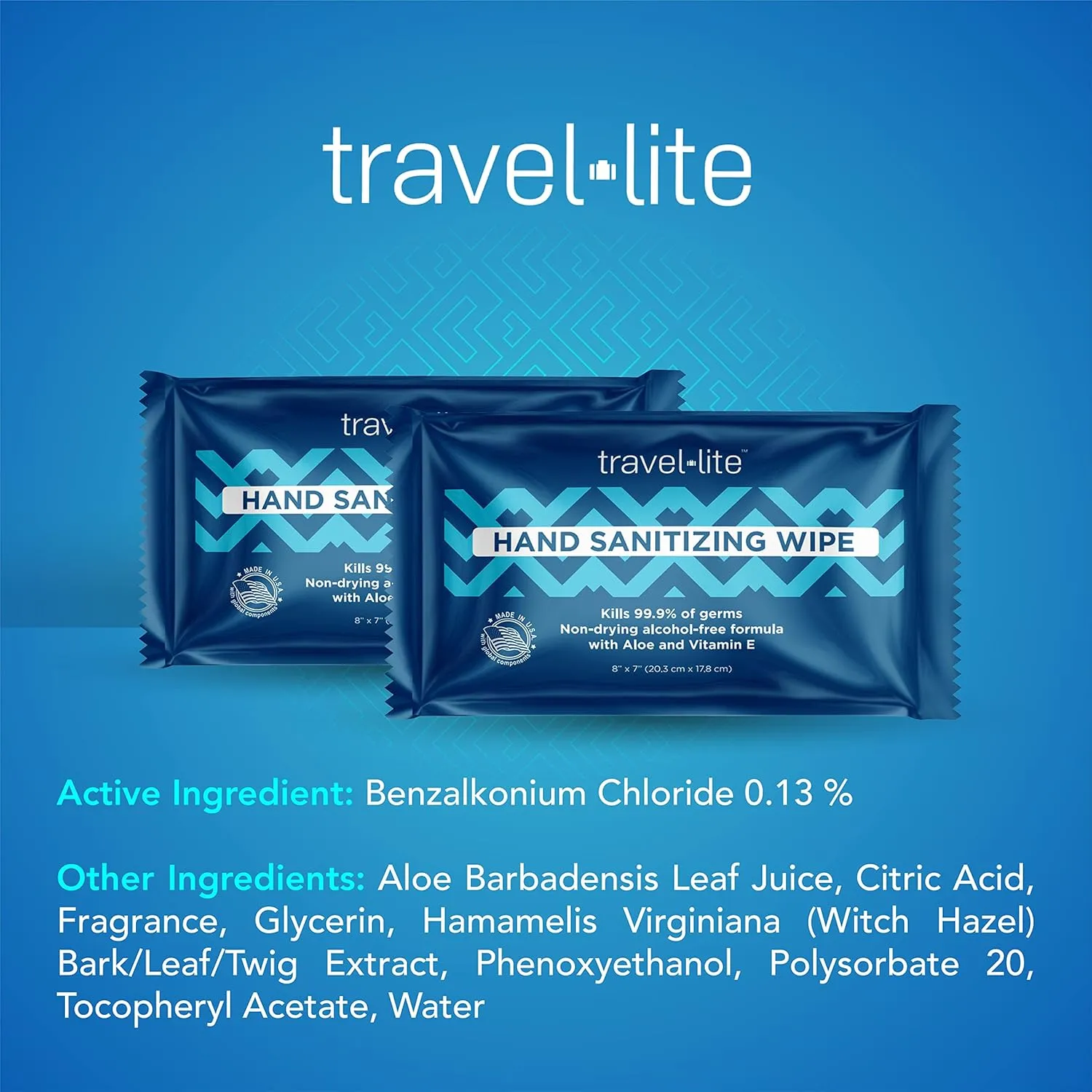 Alcohol-Free Hand Wipes with Aloe Vera and Vitamin E, Fresh Scent 200ct Individually Wrapped Travel Essentials Wipes for Adults and Kids
