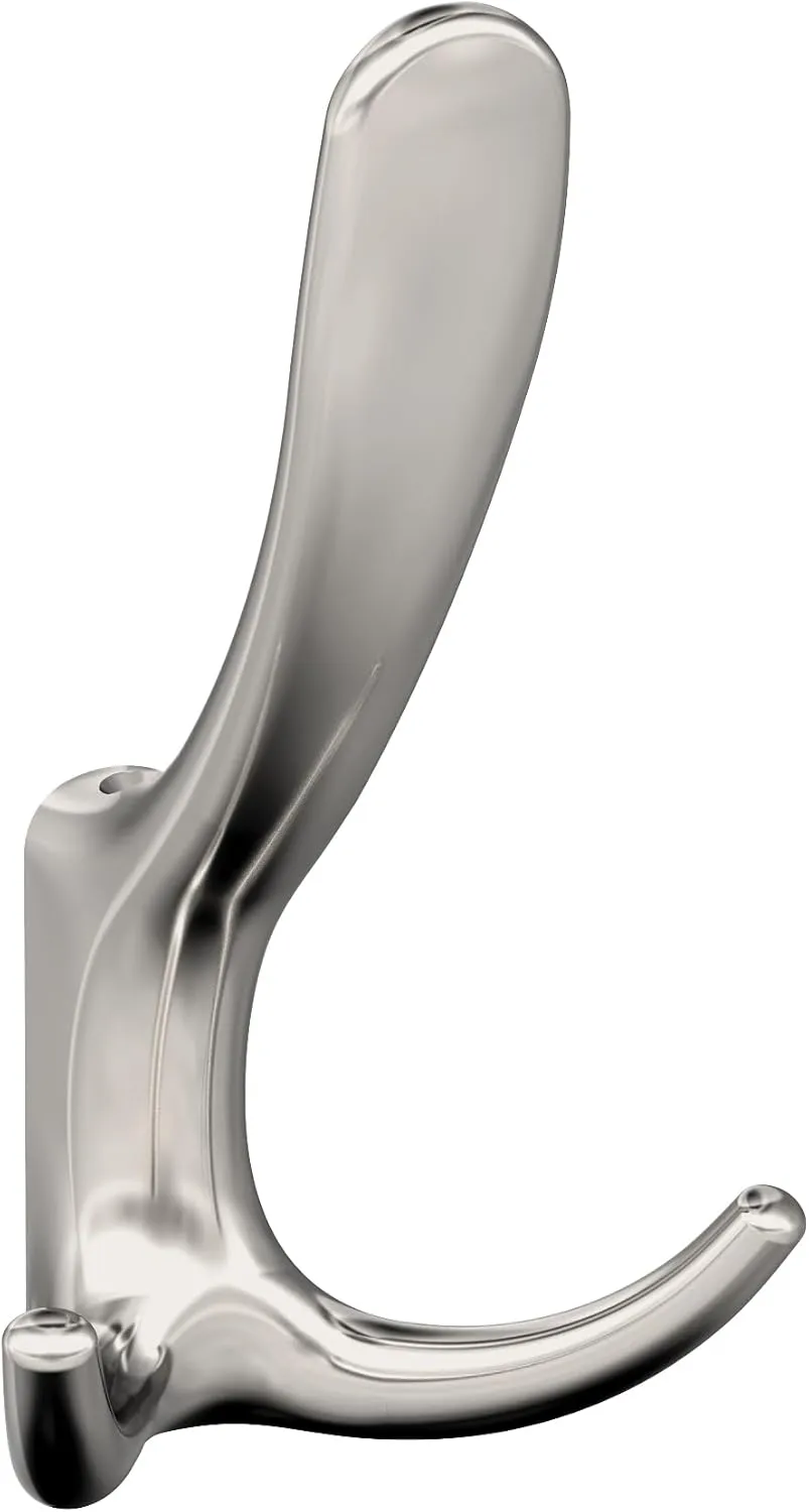 Amerock HBX37013PN | Finesse Triple Prong Decorative Wall Hook | Polished Nickel Hook for Coats, Hats, Backpacks, Bags | Hooks for Bathroom, Bedroom, Closet, Entryway, Laundry Room, Office