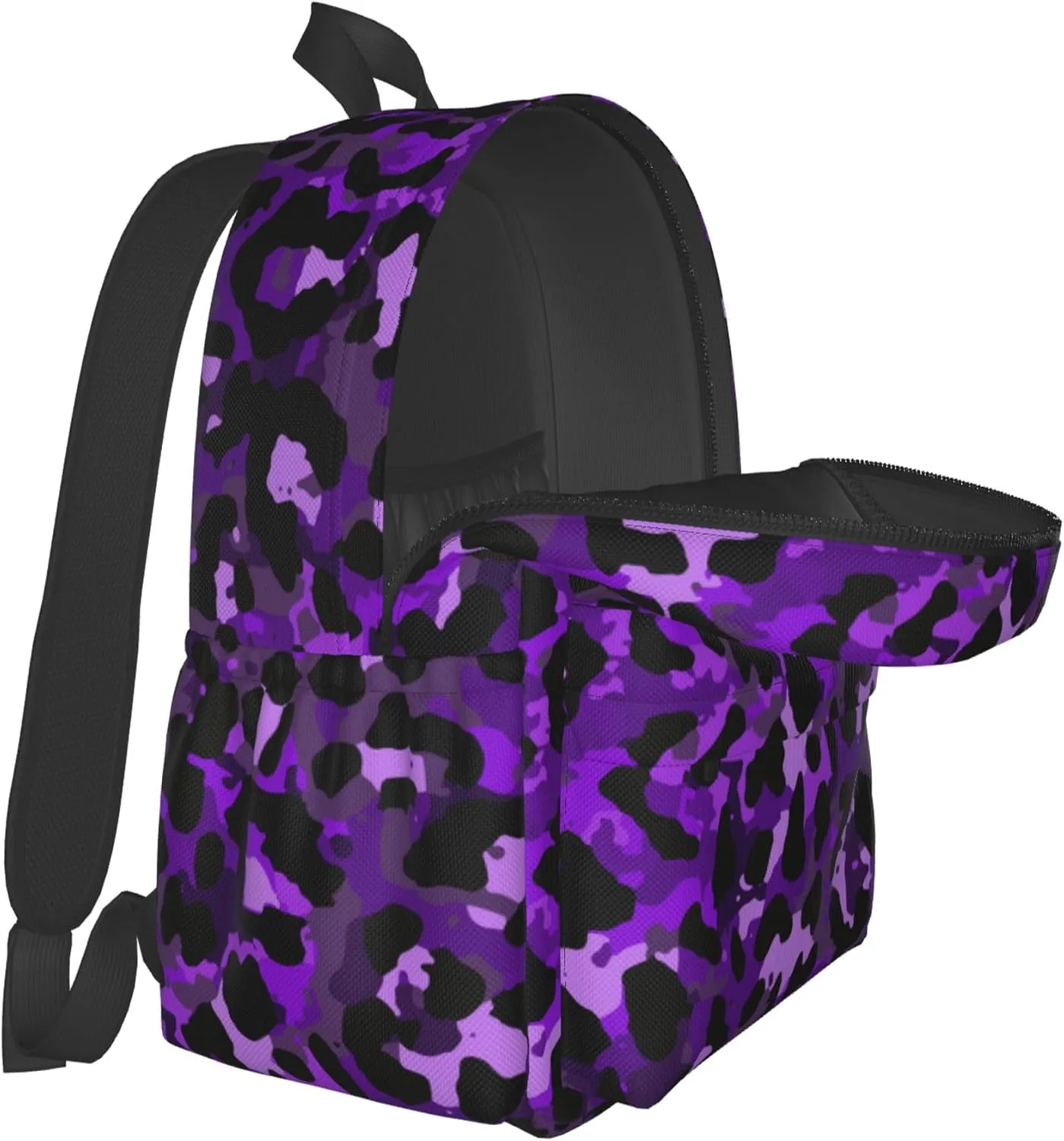 AMRANDOM Backpack Bookbag Purple Cheetah Leopard Print Laptop Backpacks Multipurpose Daypack for Men Women Travel Hiking