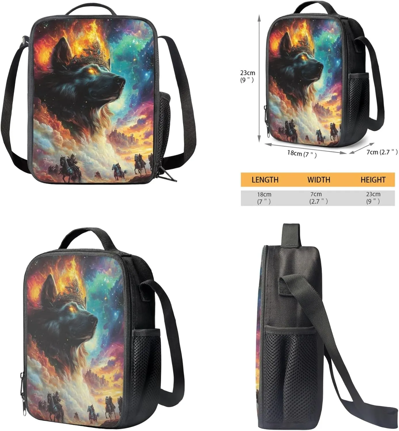 AmzPrint 3 Pcs Backpack Set For Boys Finnish Lapphund Dog School Backpacks Matching Lunch Bag Pencil Bag Back To School Gift