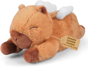 Angel Capybara Coolable & Microwavable Stuffed Animal for Period Cramp Pain Relief, Soothing Heating Pad Stuffed Animal, Capybara Plush for Adults & Kids, Cute Huggable Stuffed Capybara Toy