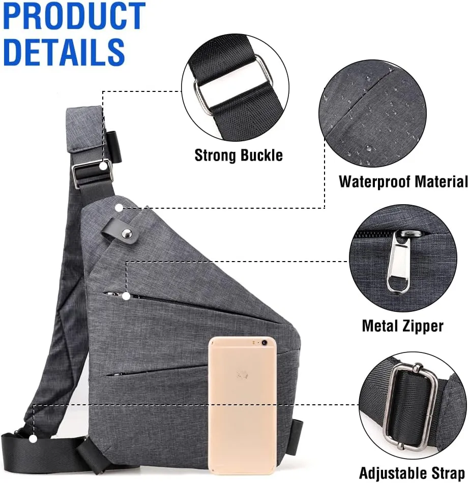 Anti Theft Bag, Anti Theft Crossbody Bag for Women/Men, Travel Sling Bag for Men