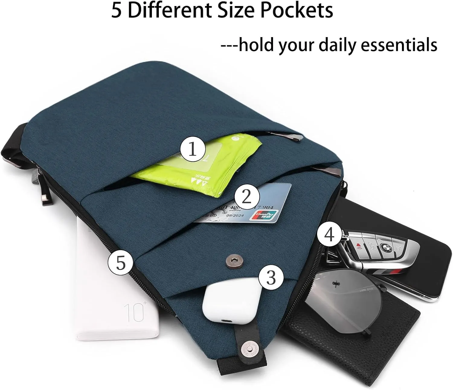Anti Theft Bag Travel Purse, Anti Theft Crossbody Bags Travel Purses for Women Men Slim Sling Bag