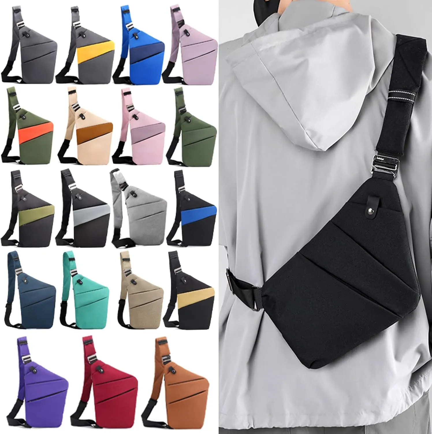 Anti Theft Crossbody Bags for Women, 2025 New Anti-Theft Travel Bag, Shoulder Bag Anti-theft Design for Travel, Sport (Army Green - Left Shoulder)