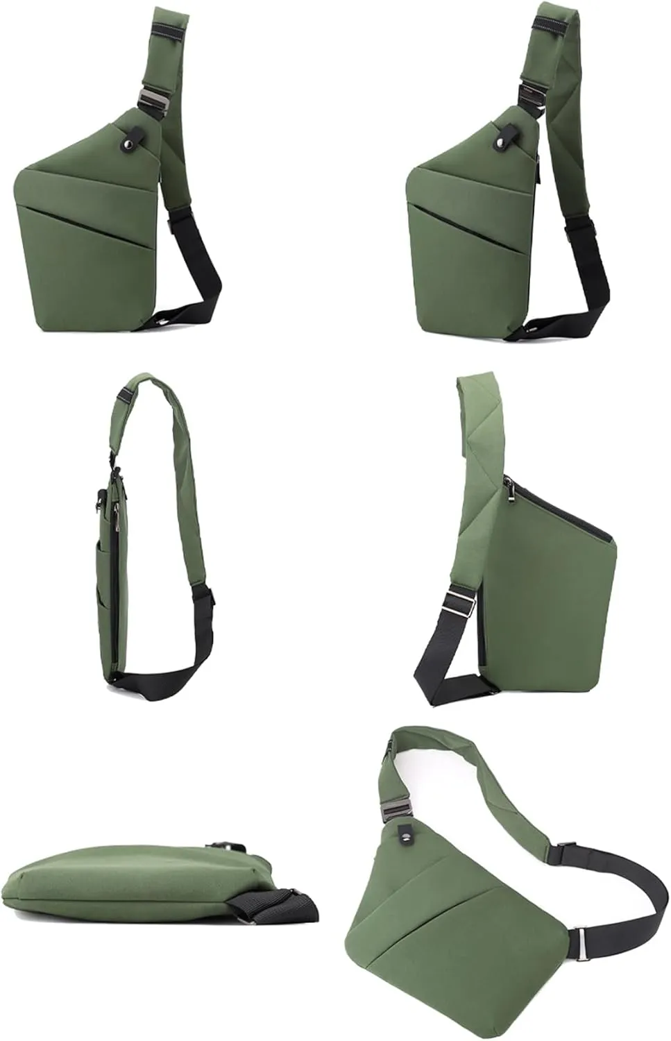 Anti Theft Crossbody Bags for Women, 2025 New Anti-Theft Travel Bag, Shoulder Bag Anti-theft Design for Travel, Sport (Army Green - Left Shoulder)