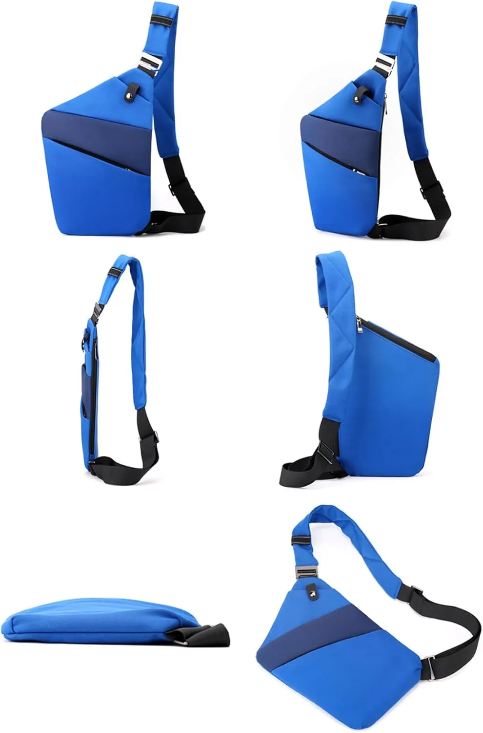Anti Theft Crossbody Bags for Women, 2025 New Anti-Theft Travel Bag, Shoulder Bag Anti-theft Design for Travel, Sport (Blue Dark Blue - Left Shoulder)