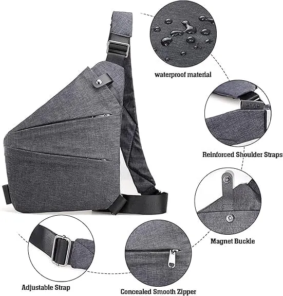 Anti-Theft Travel Bag |Slim Sling Bag - Anti-theft Crossbody Bags for Women Men