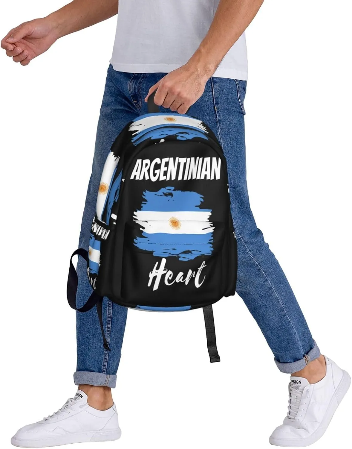 Argentinian Heart Argentinian Flag Laptop Backpack Work Travel Backpacks Business Rucksack Casual Outdoor Daypack with Adjustable Strap Bags for Sports Office Gym Hiking
