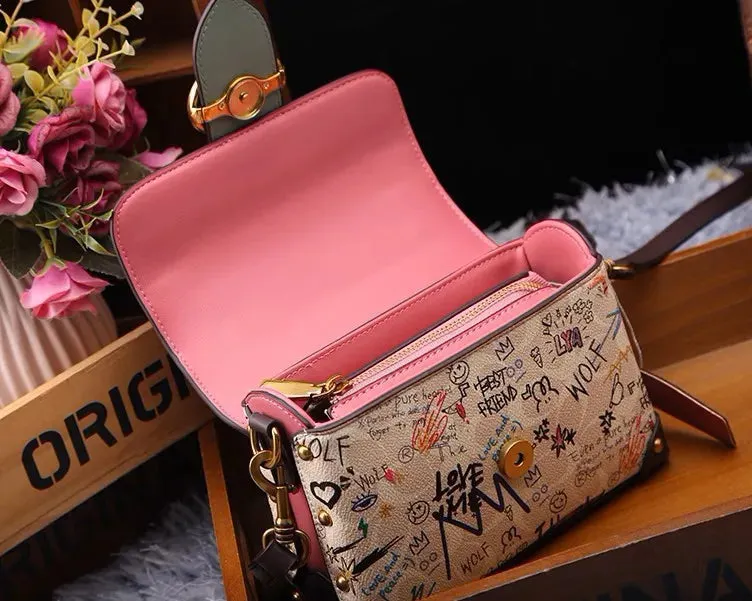 Arrival Women's Top-Handle Bag with Minimalist Graffiti Bear Design Classic and Versatile Shoulder Crossbody Bag Designer Bag