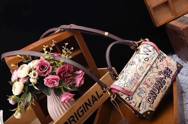 Arrival Women's Top-Handle Bag with Minimalist Graffiti Bear Design Classic and Versatile Shoulder Crossbody Bag Designer Bag