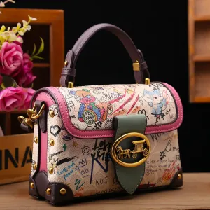 Arrival Women's Top-Handle Bag with Minimalist Graffiti Bear Design Classic and Versatile Shoulder Crossbody Bag Designer Bag