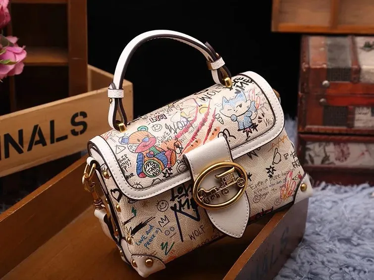 Arrival Women's Top-Handle Bag with Minimalist Graffiti Bear Design Classic and Versatile Shoulder Crossbody Bag Designer Bag