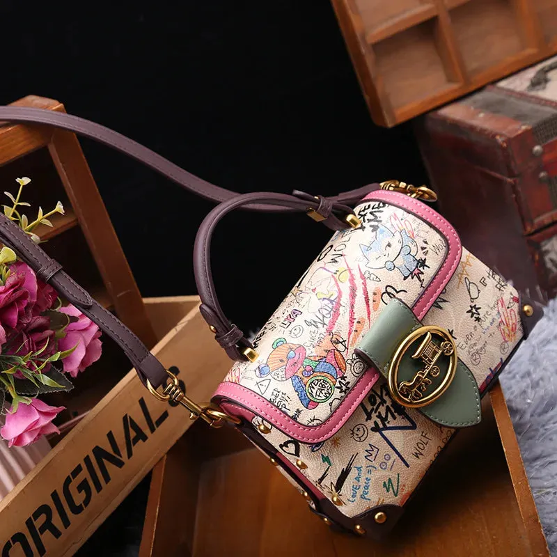 Arrival Women's Top-Handle Bag with Minimalist Graffiti Bear Design Classic and Versatile Shoulder Crossbody Bag Designer Bag