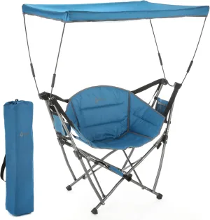 ARROWHEAD OUTDOOR Portable Folding Swinging Hammock Camping Chair, Removable Canopy, Perfect for Stargazing, Cup Holder, Storage Pouch, Carrying Bag Included, Supports up to 300lbs, USA-Based Support