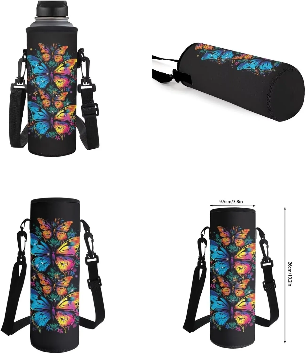 Art Butterfly Backpack for Girls Large Backpacks Set with Lunch Box Kids School Shoulder Bags for Travel Handbag Waterproof Backpacks Easy to Clean School Bag Book Packs