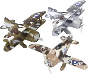 ArtCreativity Diecast Camo Planes with Pullback Mechanism, Set of 2, Metal Jet Plane Fighter Toys for Kids, Air Force Military Cake Decorations, Aviation Party Favors