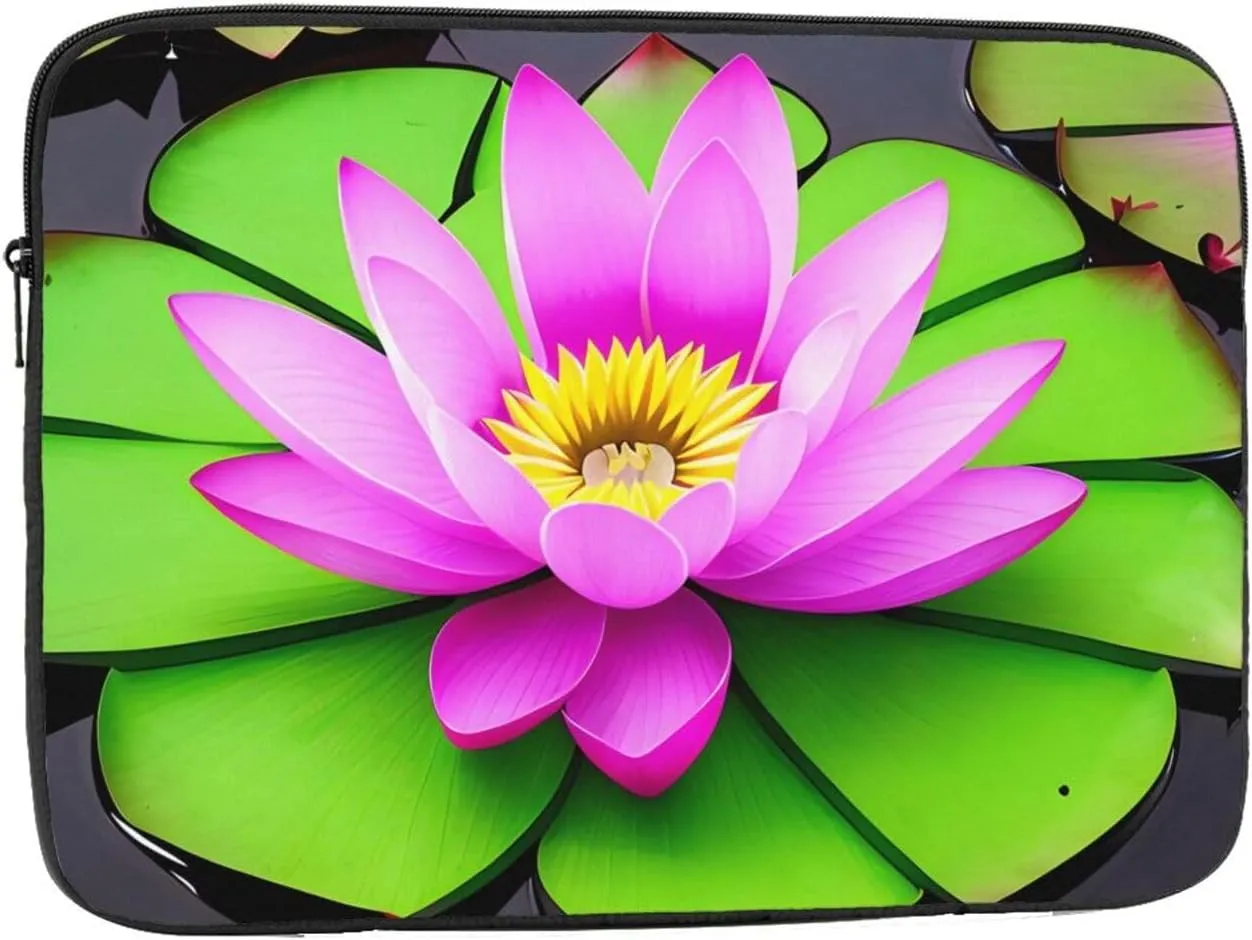 Asian Lotus Flower Prints Shockproof Portable Laptop Sleeve Bag 12 inch - Protective Case for Men and Women's Business Travel, Office Daily Use