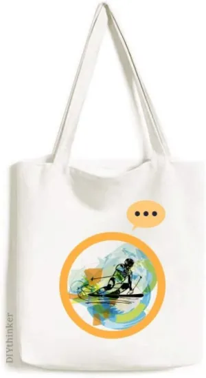 Athletes Skiing Sports Freestyle Watercolor Expression Gift Sack Canvas Tote Shoulder Bag