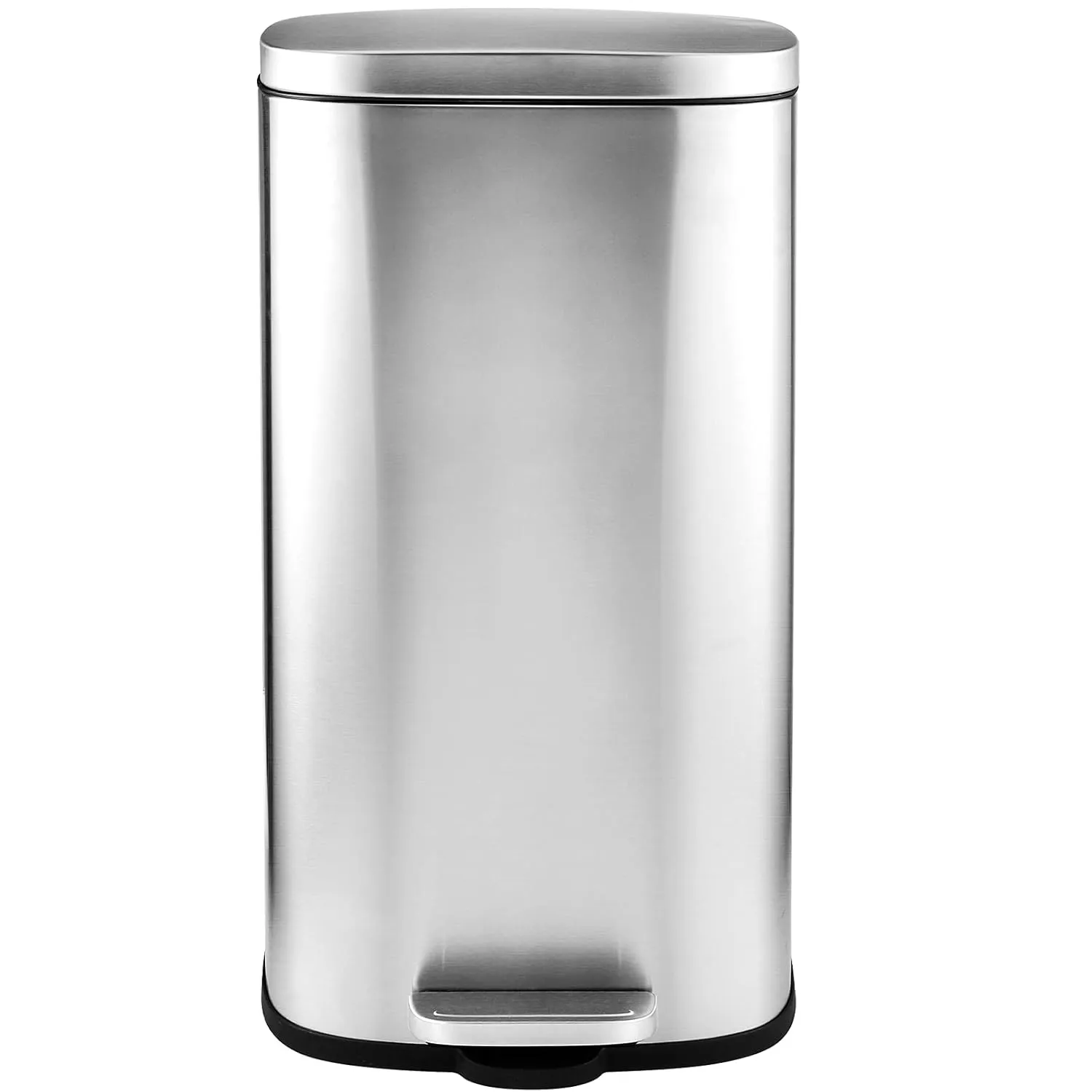 AthLike Trash Can, Stainless Steel Kitchen Garbage Can, Step Waste Bin with Hinged Lid and Removable Inner Bucket, Soft-Close, Dustbin for Bathroom Bedroom Living Room Home (Silver, 13.2 Gal)