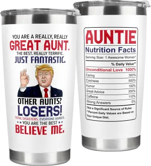Aunt Gifts from Niece, Nephew - Birthday, Mothers Day, Christmas Gifts for Aunt - Gift Ideas for Auntie, Aunty - Gift for New Aunts Announcement, To Be Aunts - 20 Oz Stainless Steel Tumbler