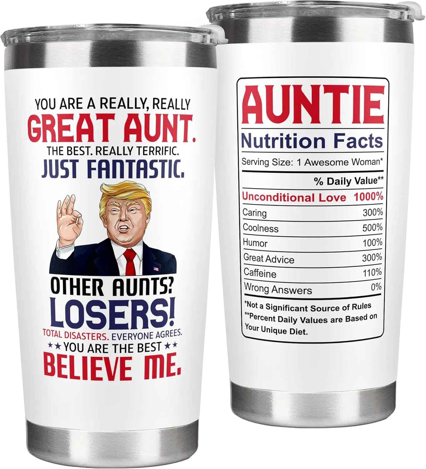 Aunt Gifts from Niece, Nephew - Birthday, Mothers Day, Christmas Gifts for Aunt - Gift Ideas for Auntie, Aunty - Gift for New Aunts Announcement, To Be Aunts - 20 Oz Stainless Steel Tumbler
