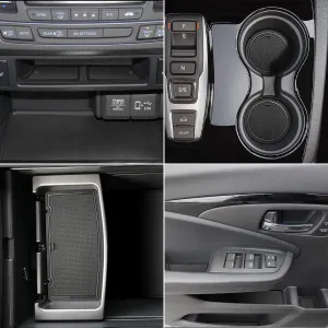 auovo Door Mats for Honda Pilot 2021 2022 2016-2020 Interior Accessories Custom Fit Door Compartment Cup Holder Center Console Anti Dust Mats Inserts (31pcs/Set) (Black Trim)