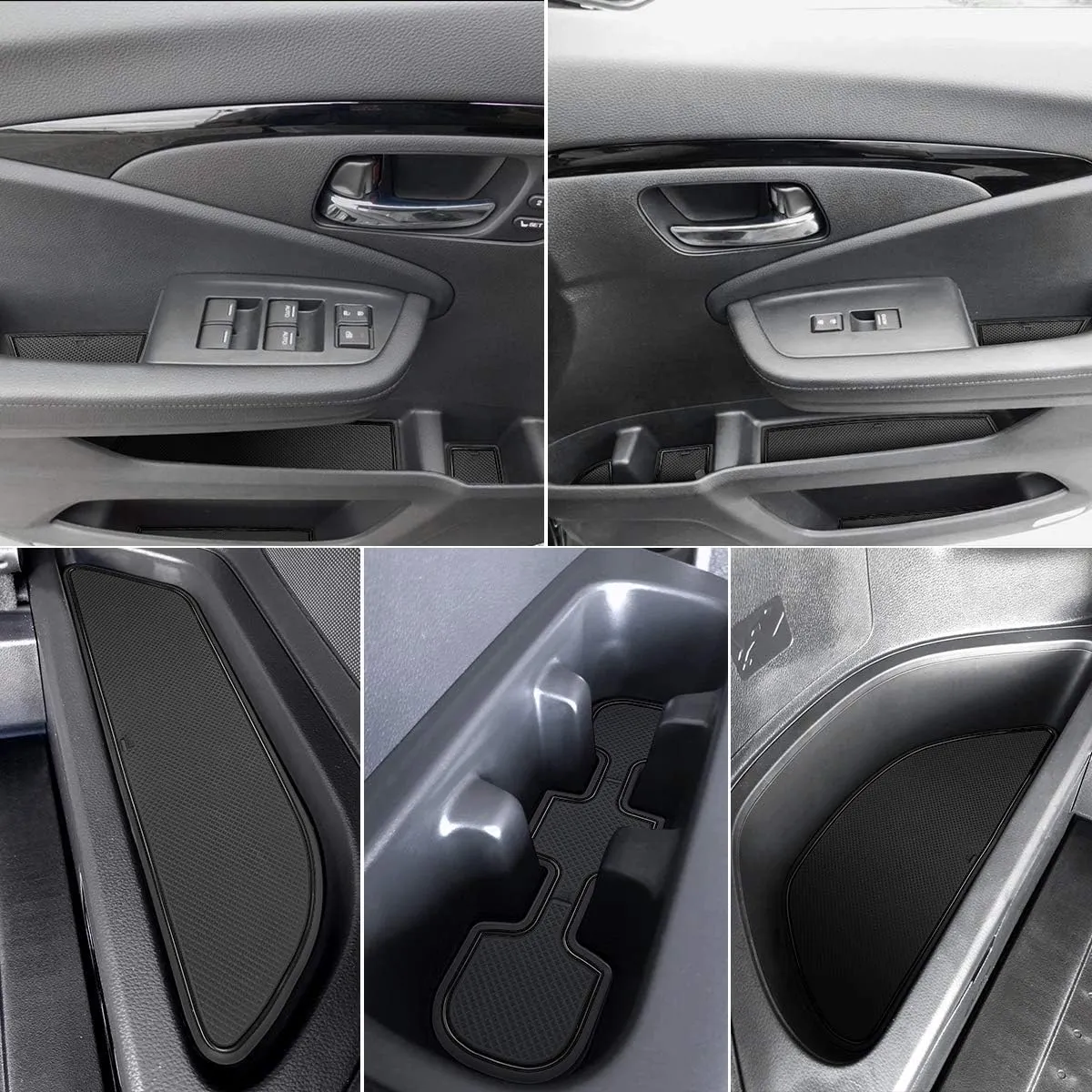auovo Door Mats for Honda Pilot 2021 2022 2016-2020 Interior Accessories Custom Fit Door Compartment Cup Holder Center Console Anti Dust Mats Inserts (31pcs/Set) (Black Trim)
