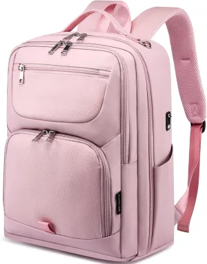 Baby Bag for Mom Baby Girl Diaper Bag Backpack with Laptop Compartment 16", Carry on Backpack Large Capacity Travel Backpack, Multifunctional Waterproof Bags for Women, Flight Approved,Pink