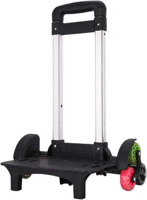 Backpack Trolley Stair Climber Folding Hand Truck 6 Wheels,Portable, Moving Cart Luggage Cart for Schoolbag Personal Travel, Black