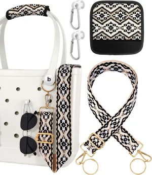 Bag Strap Crossbody Charms for Bogg Bag Accessories - Shoulder Strap Neoprene Luggage Handle Wrap for Suitcase & 2 Key Holders Cross