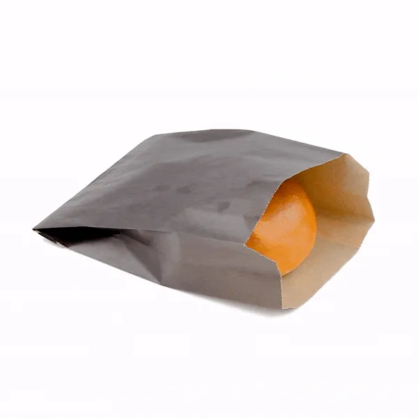 Bag Tek Black Paper French Fry / Snack Bag - 4 1/4" x 1 1/2" x 6 1/4" - 100 count box