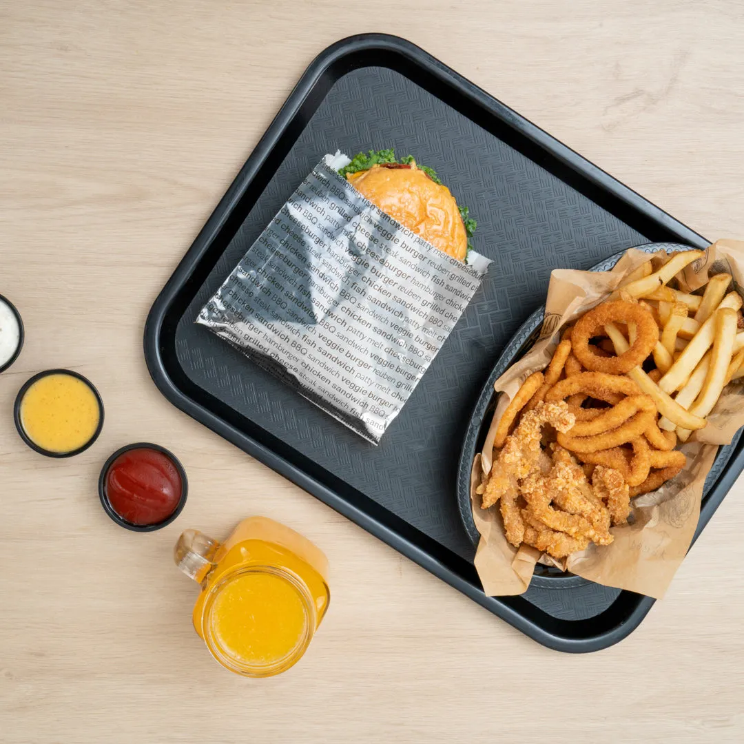 Bag Tek Paper Printed Burger Foil Bag - 6" x 1 1/4" x 6 1/2" - 100 count box