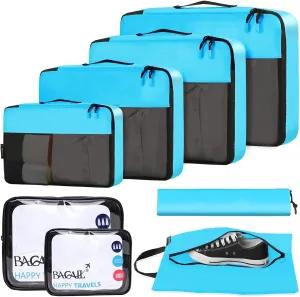 BAGAIL 8 Set/9 Set Packing Cubes Luggage Packing Organizer for Travel, Suitcase Packing Bags for Travel Accessories