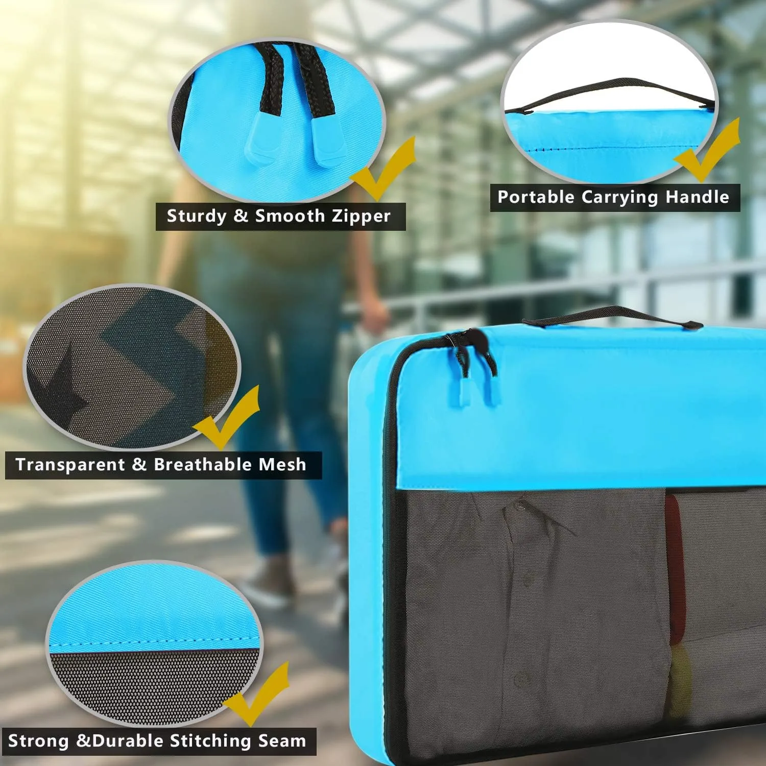BAGAIL 8 Set/9 Set Packing Cubes Luggage Packing Organizer for Travel, Suitcase Packing Bags for Travel Accessories