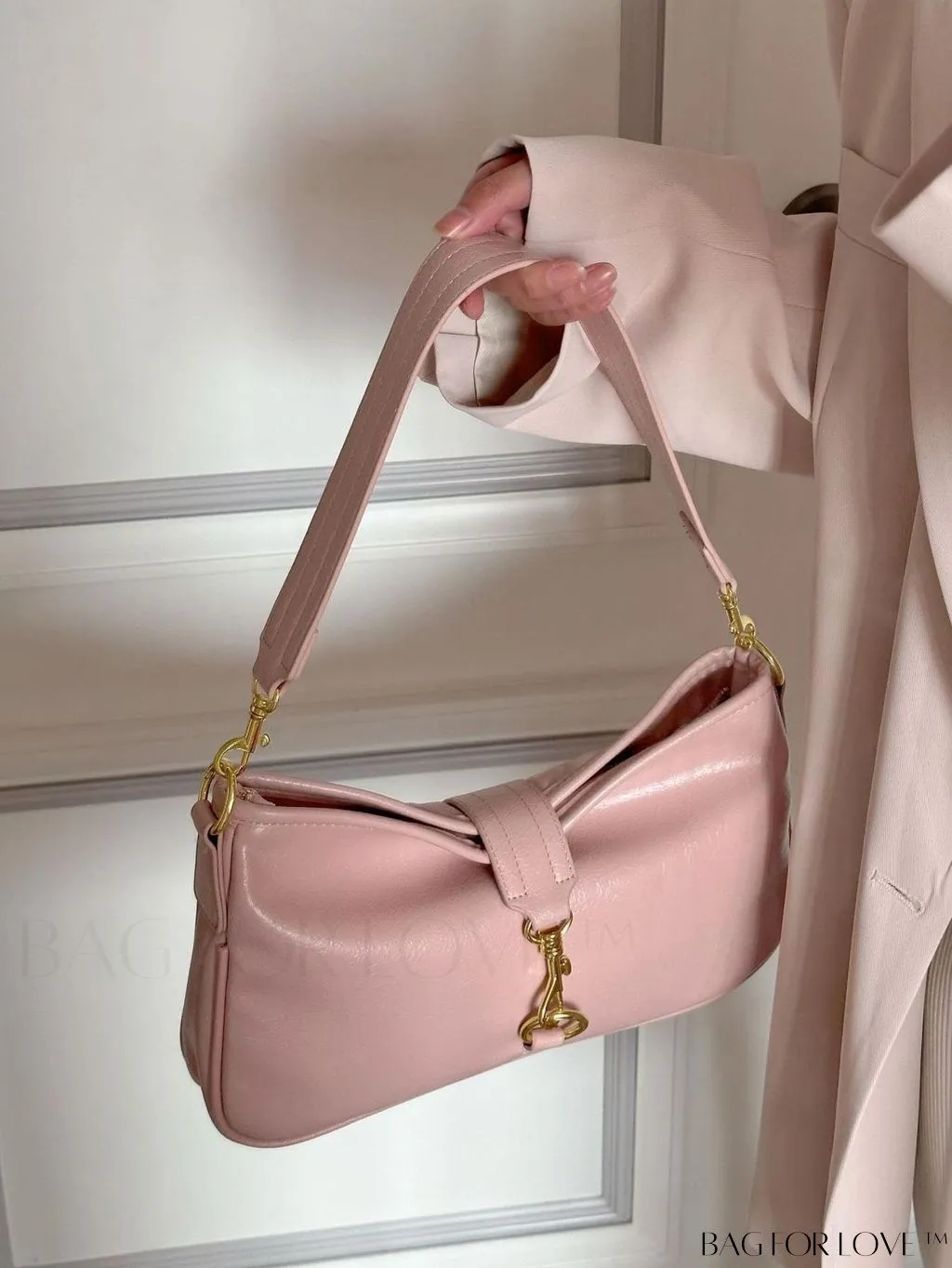 BagForLove - Classic Black PU Shoulder Bag - Timeless and Stylish